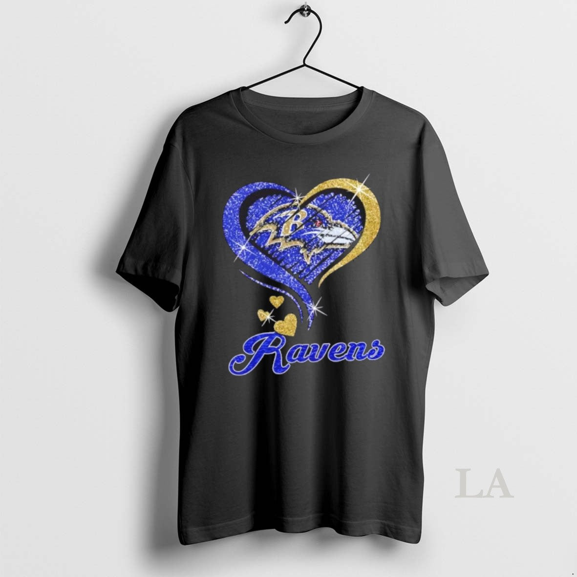 Original Baltimore Ravens Football In Glitter Heart Fans
