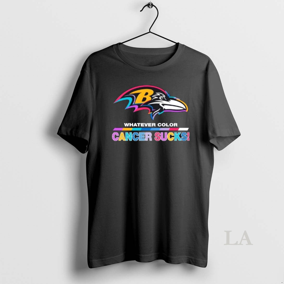 Original Baltimore Ravens Football Whatever Color Cancer Sucks Logo Colors