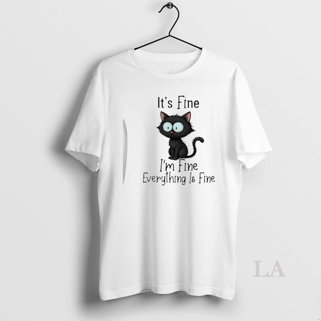 Original Black Cat Its Fine Everything Is Fine