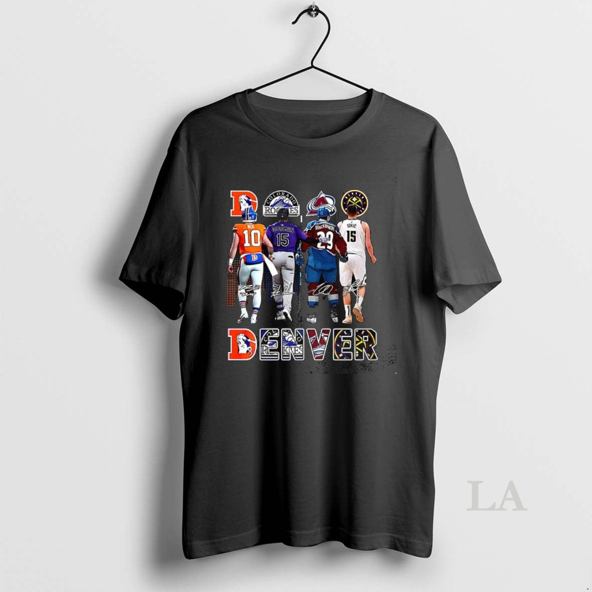 Original Denver Sport Teams Broncos Rockies Avalanche Nuggets Logo And Player Signature