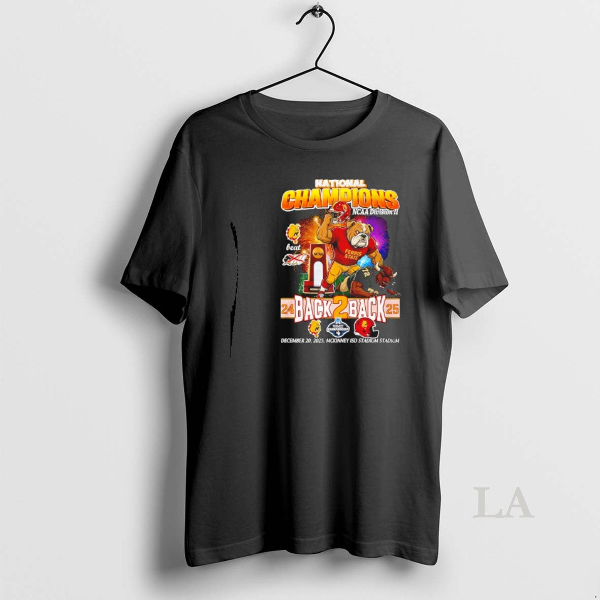 Original Ferris State Bulldogs Back 2 Back 24 25 National Champions Mascot