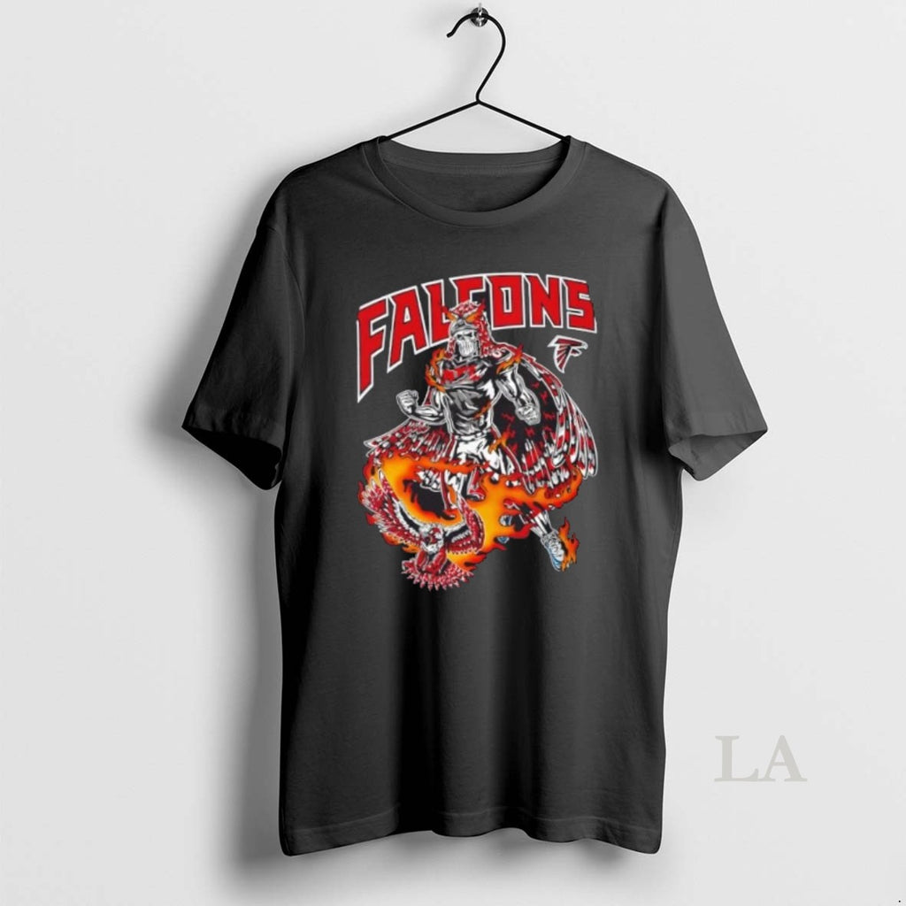 Original Flying Atlanta Falcons Football Fire Graphic