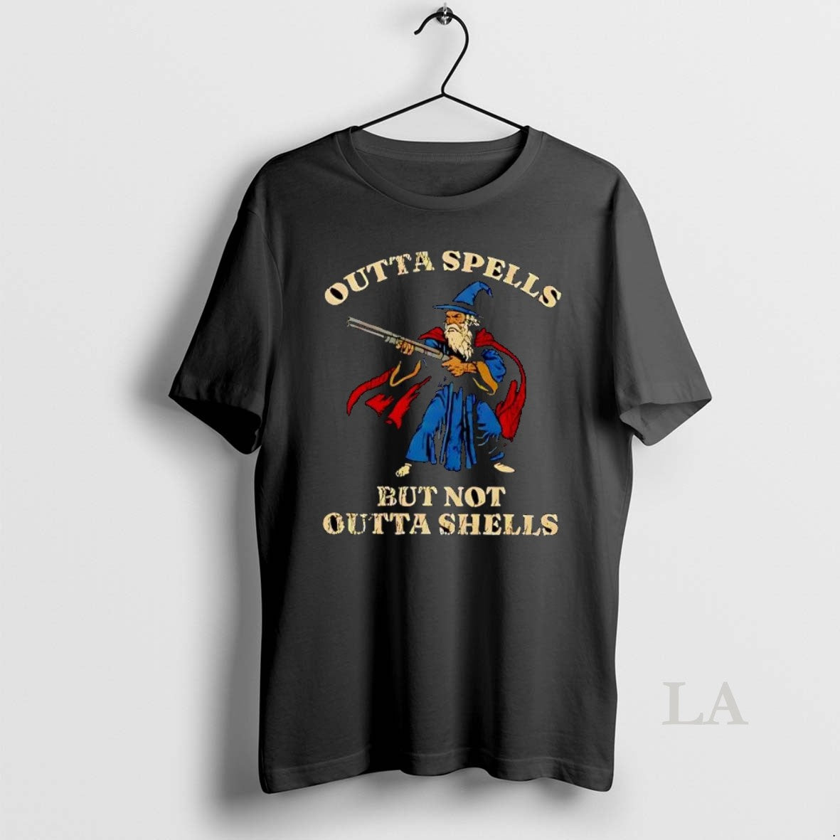 Original Funny Outta Spells But Not Outta Shells Wizard Fantasy Retro