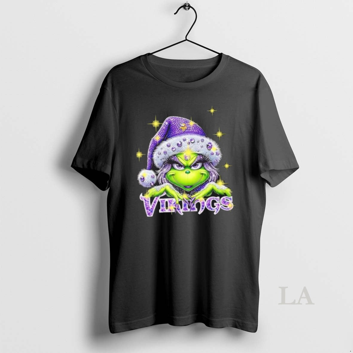 Original Glitter Diamond Grinch Girl X Minnesota Vikings Football Graphic
