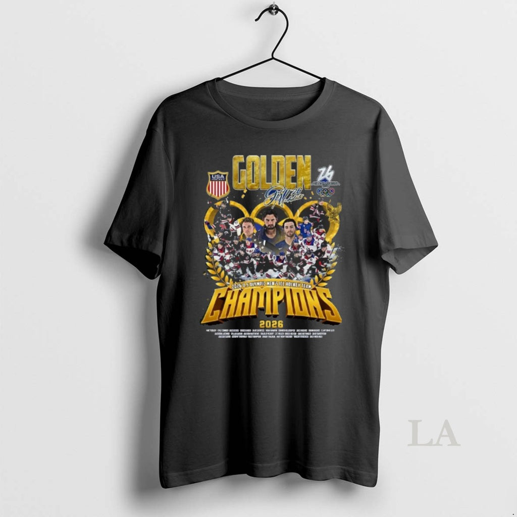 Original Golden Gold Medalists 2026 Us Olympic Mens Ice Hockey Team Champions