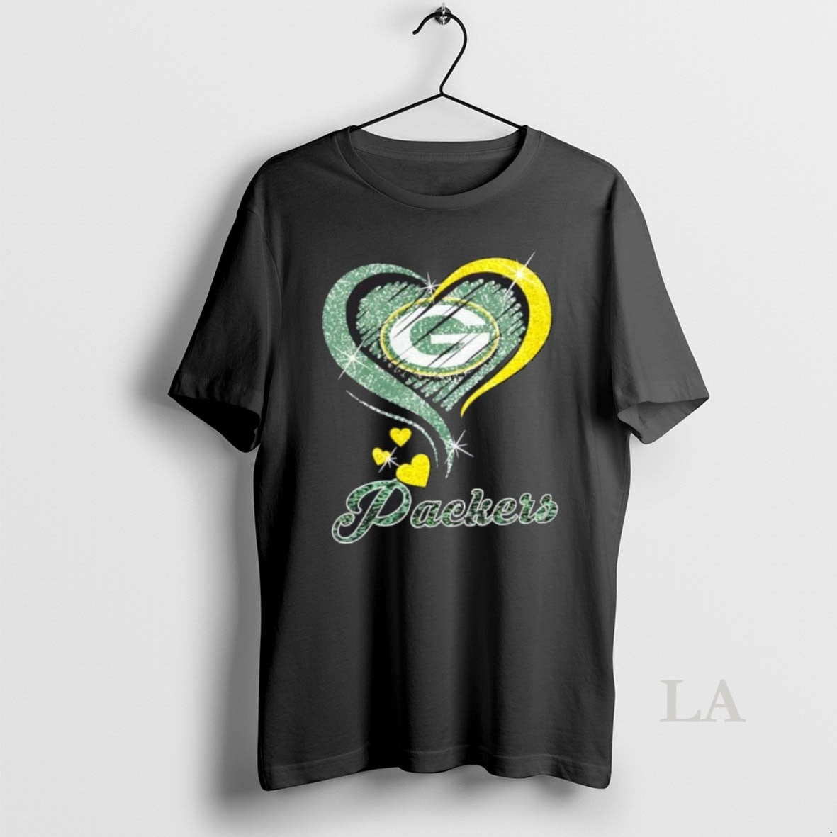 Original Green Bay Packers Football In Glitter Heart Fans