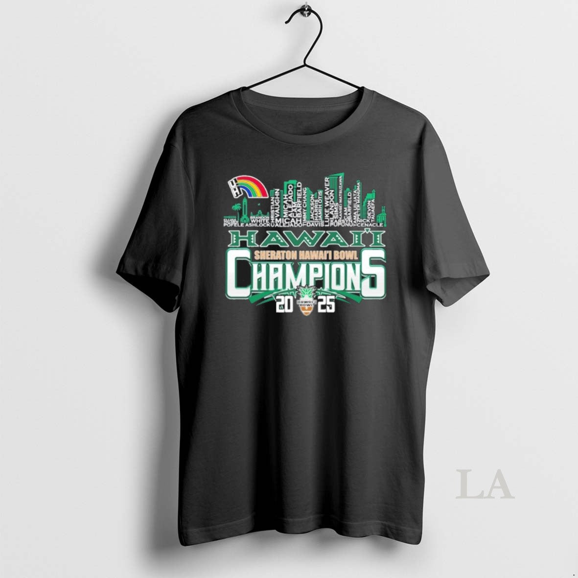 Original Hawaii Rainbow Warriors Skyline Players Name 2025 Hawaii Bowl Champions