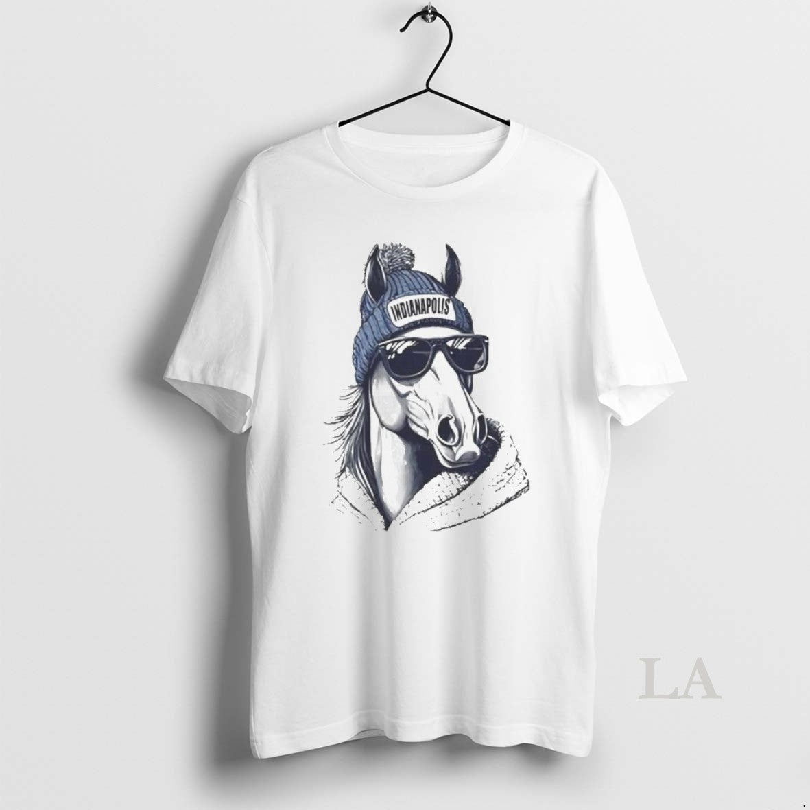 Original Indianapolis Colts Mascot Wearing A Beanie And Sunglasses