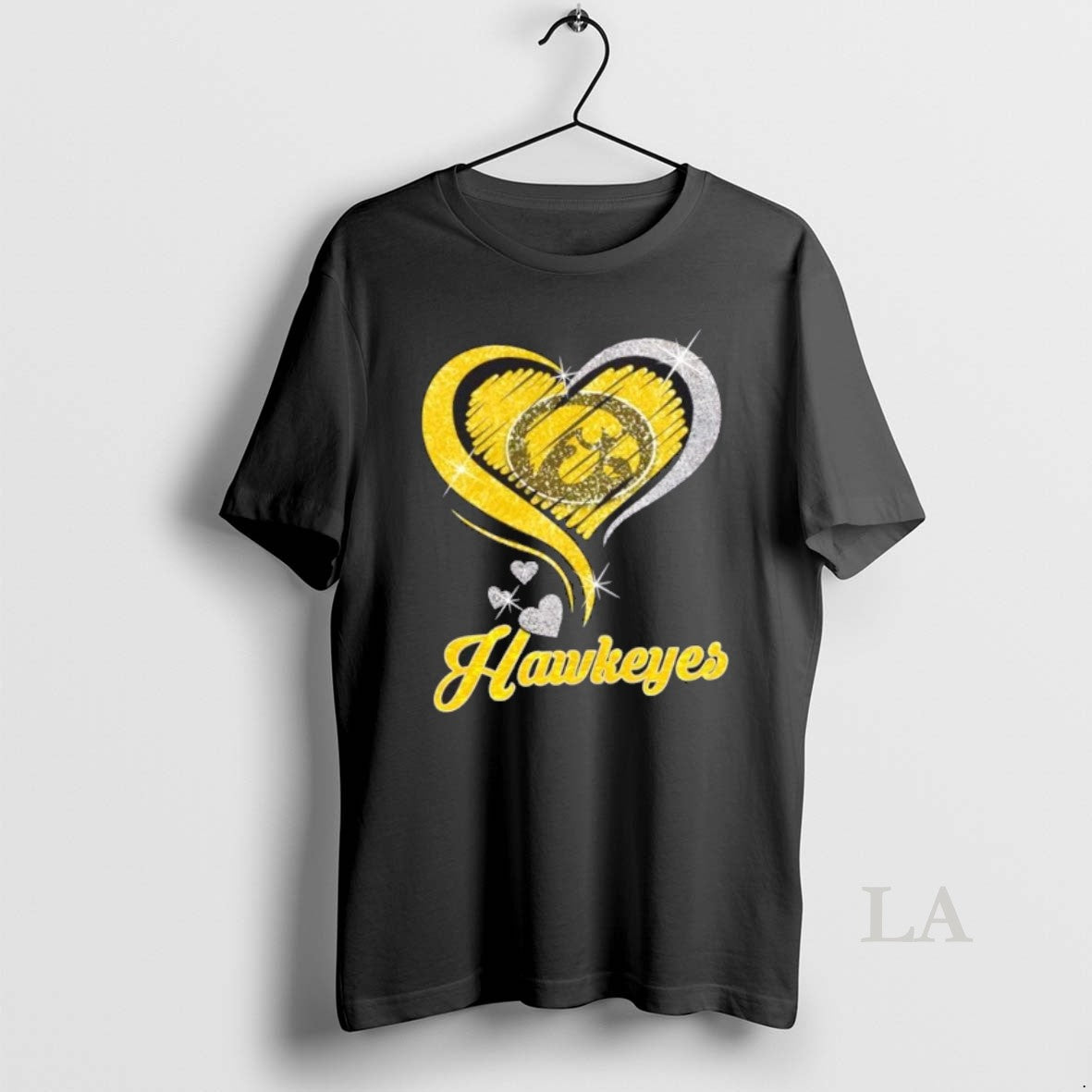 Original Iowa Hawkeyes Football In Glitter Heart Fans