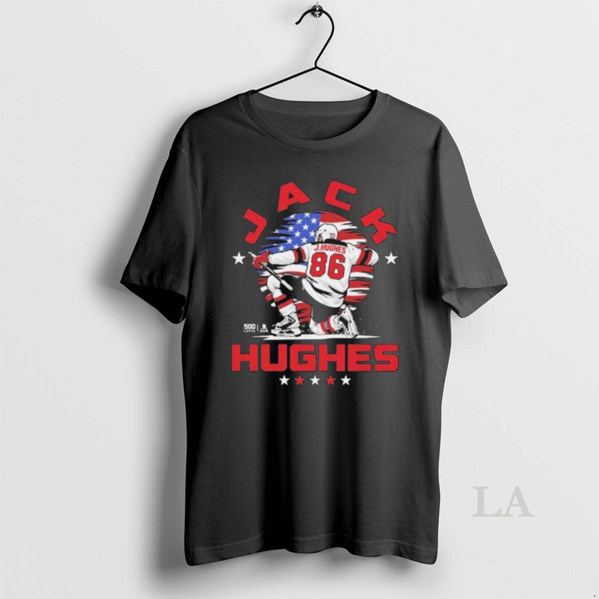 Original Jack Hughes New Jersey Hockey Usa Flag Celebration