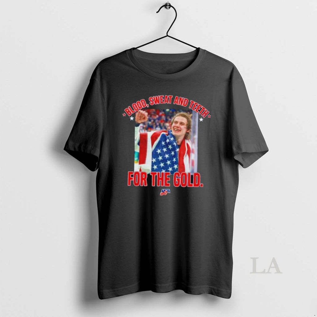 Original Jack Hughes Usa 2026 Hockey Blood Sweat And Teeth For The Gold