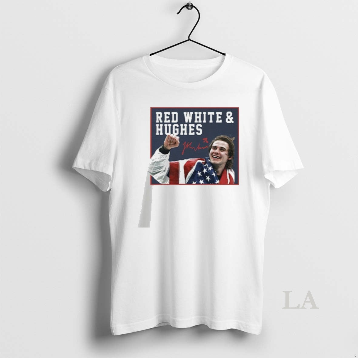 Original Jack Hughes Usa Hockey Golden Goal 2026 Red White Hughes Hockey