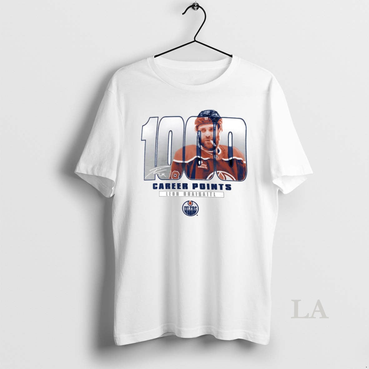 Original Leon Draisaitl Edmonton Oilers 1000 Career Points Legacy Circle