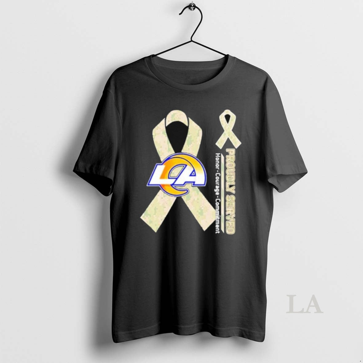 Original Los Angeles Rams Proudly Served Honor Courage Commitment Breast Cancer Awareness