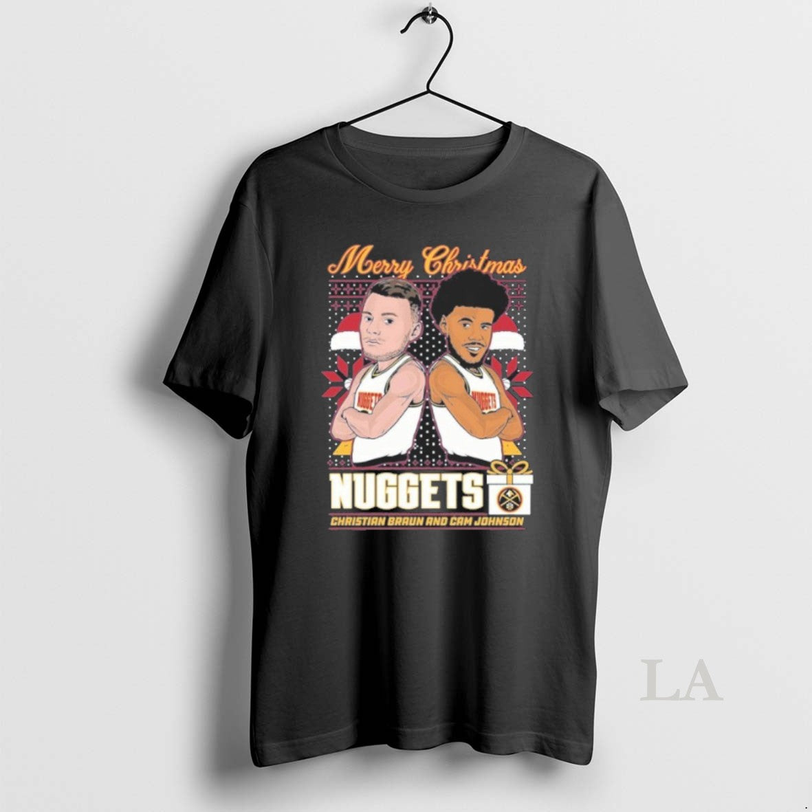 Original Merry Christmas Denver Nuggets Braun Johnson