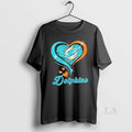 Original Miami Dolphins Football In Glitter Heart Fans