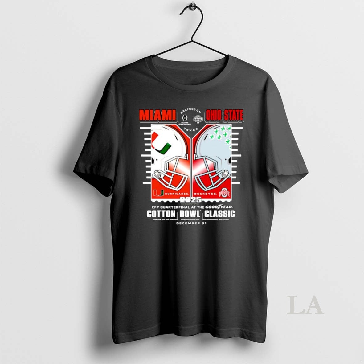 Original Miami Hurricanes Vs Ohio State Buckeyes 2025 Cotton Bowl Cfp College Gameday H2h