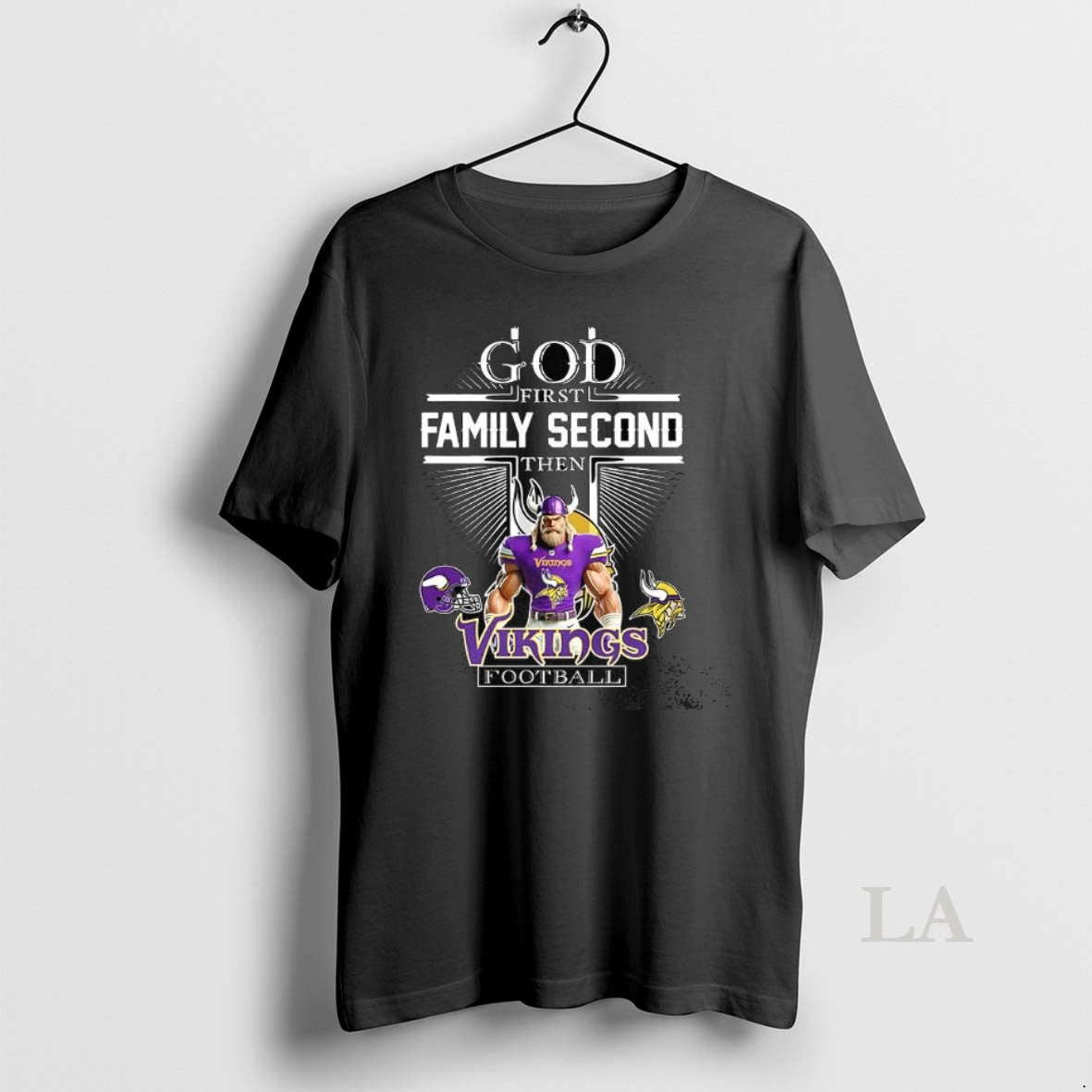 Original Minnesota Vikings God First Family Second Then Vikings Football Christian Mascot