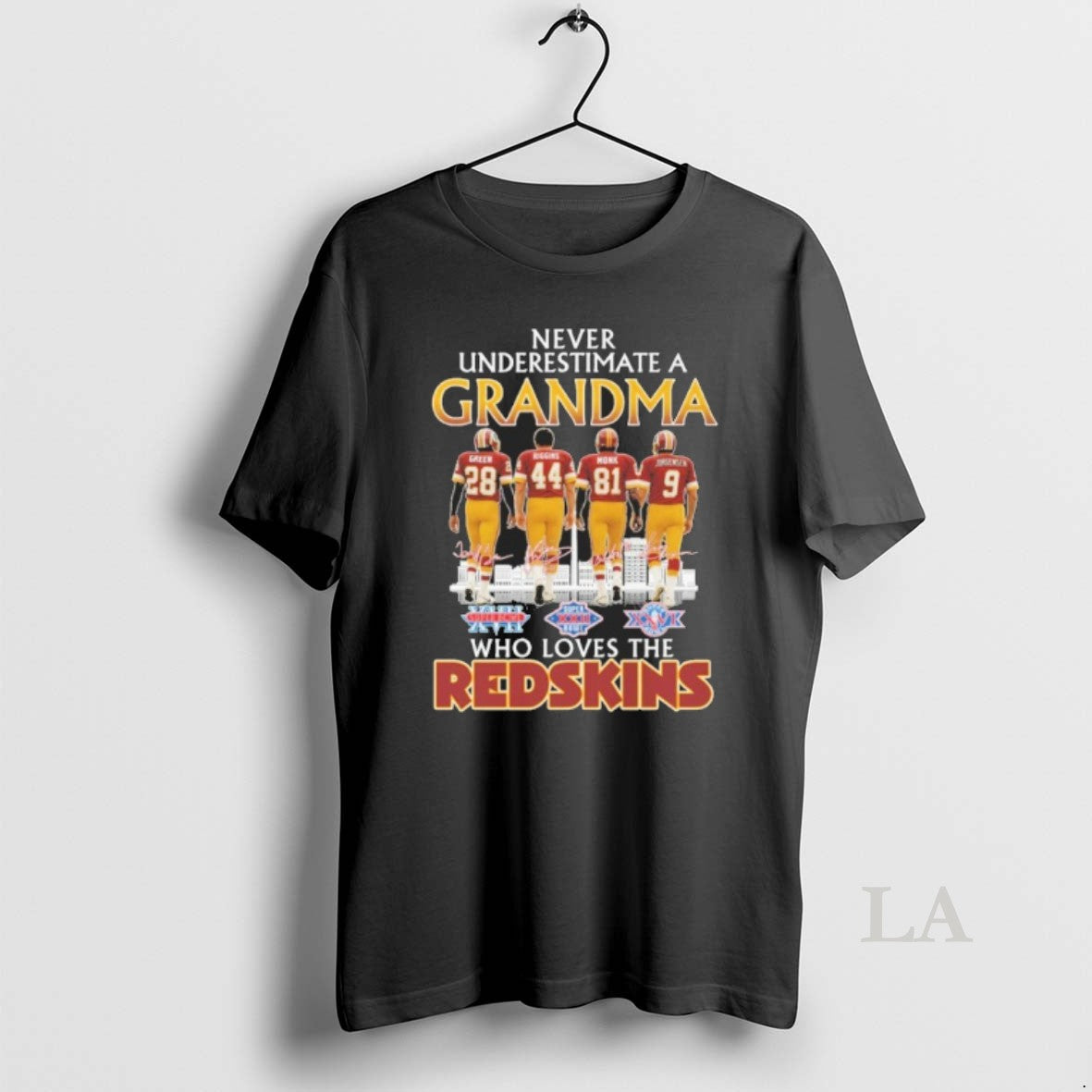 Original Never Underestimate A Grandma Player Signature Who Loves The Redskins