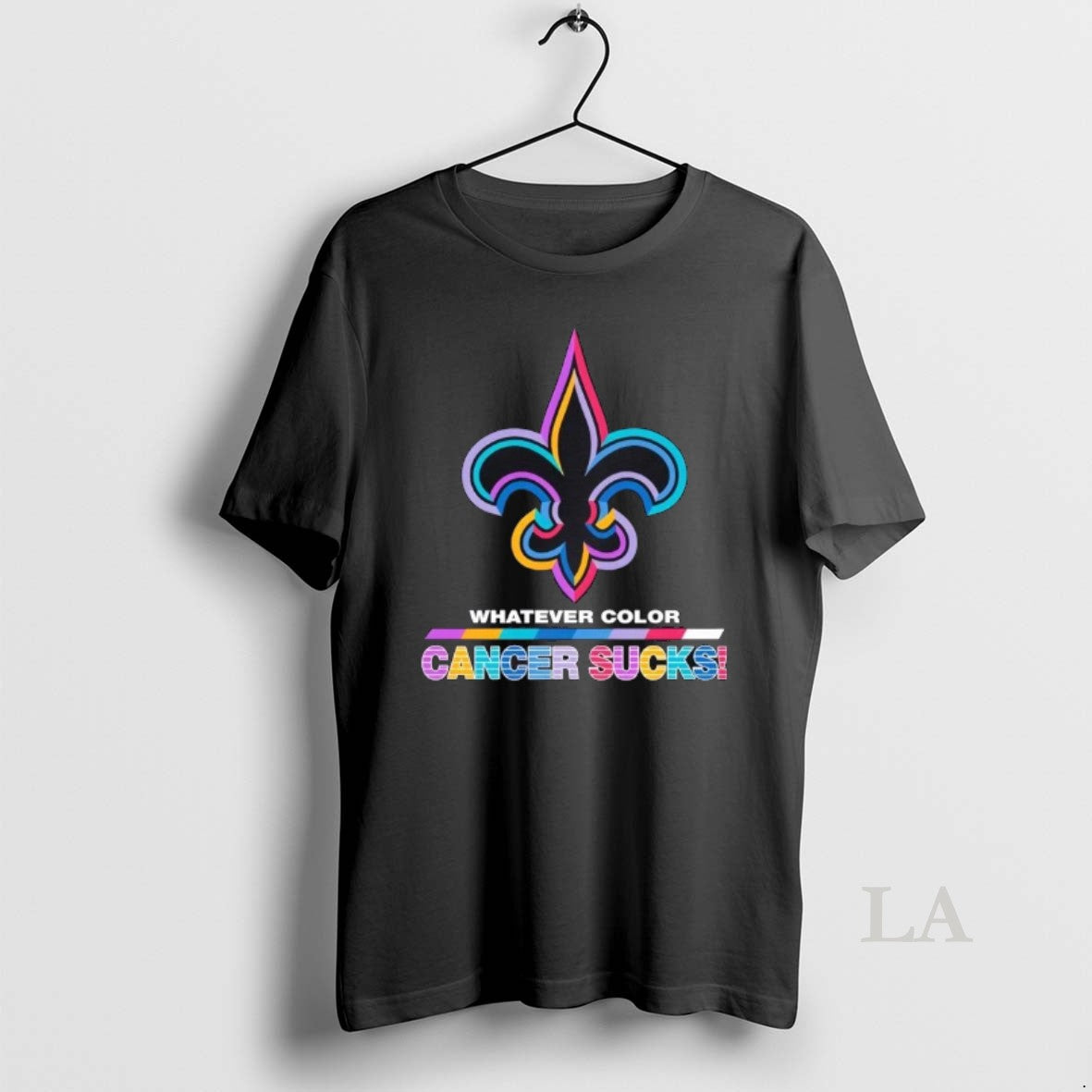 Original New Orleans Saints Football Whatever Color Cancer Sucks Logo Colors