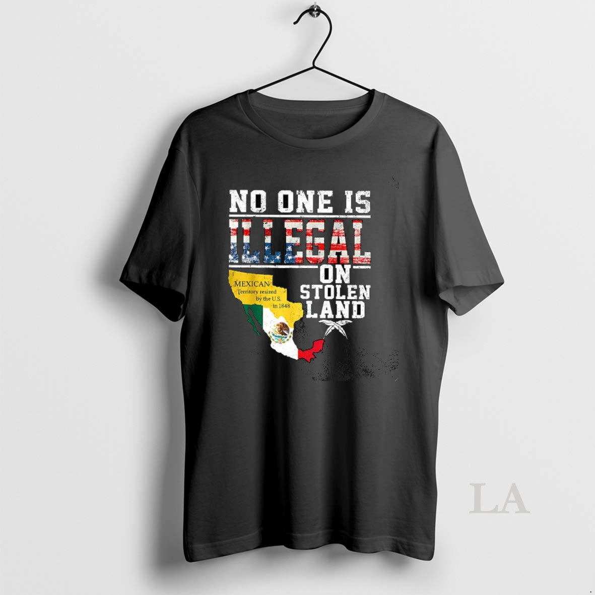 Original No One Is Illegal On Stolen Land Classis Mexico Map And Flag