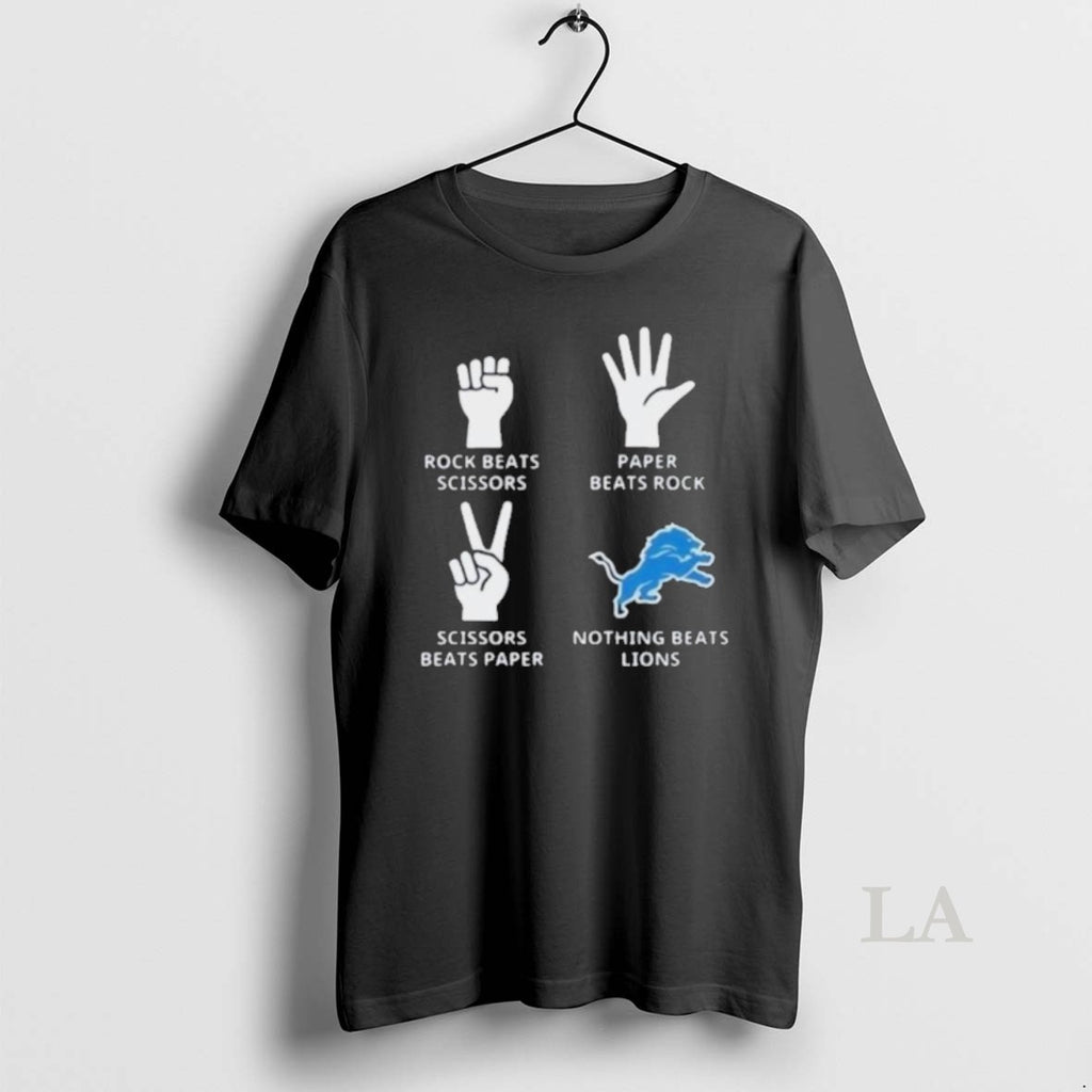Original Paper Beats Rock Nothing Beats Detroit Lions Logo