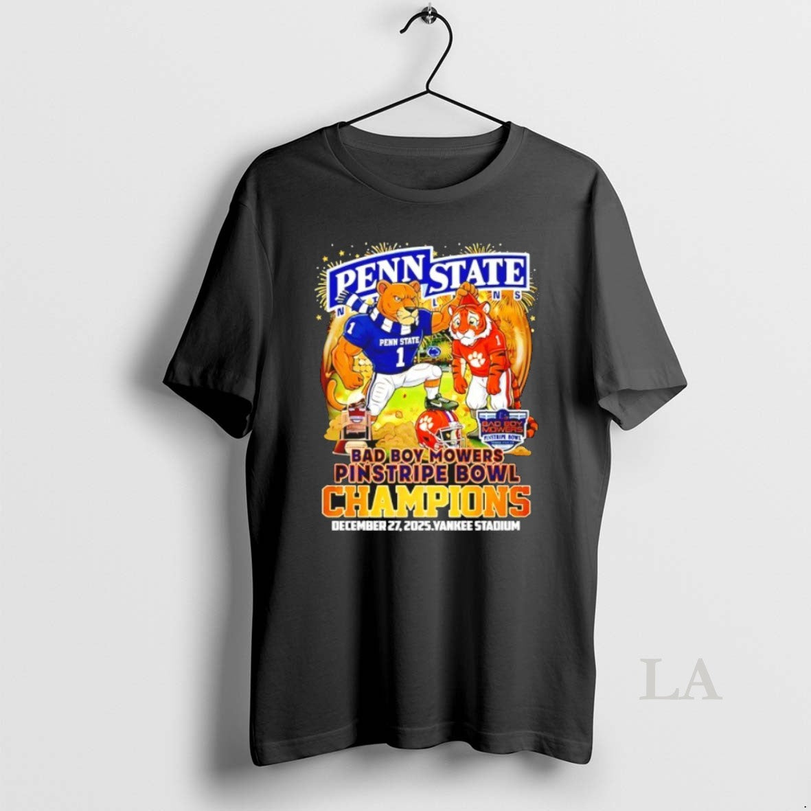 Original Penn State Nittany Lions 2025 Bad Boy Mowers Pinstripe Bowl Champions Mascot
