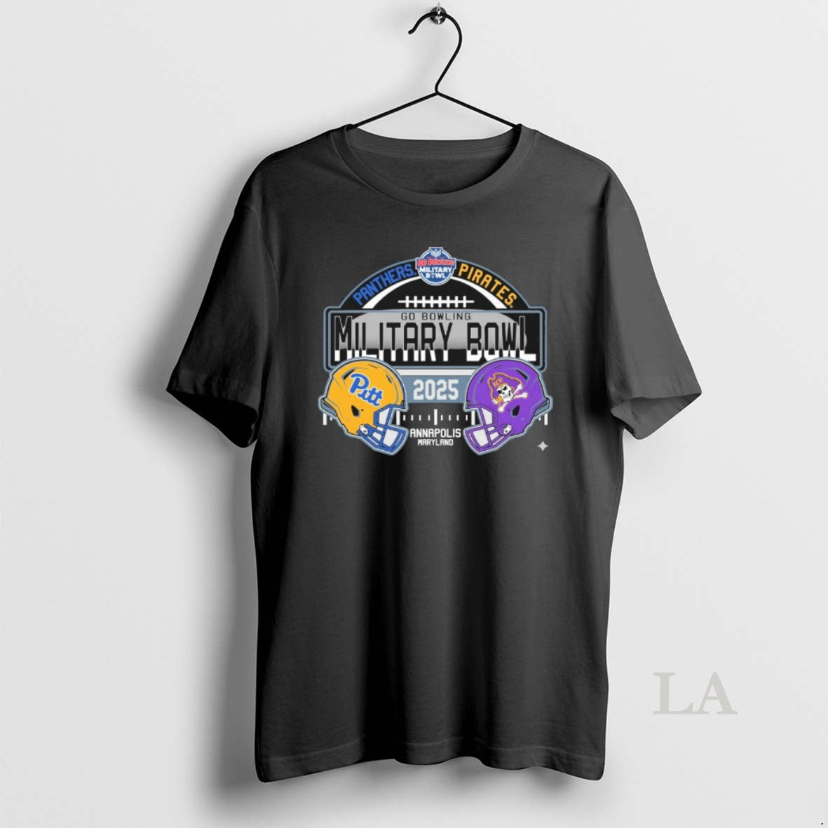 Original Pitt Panthers Vs Ecu Pirates Go Bowling Military Bowl 2025 Annapolis Maryland Helmets