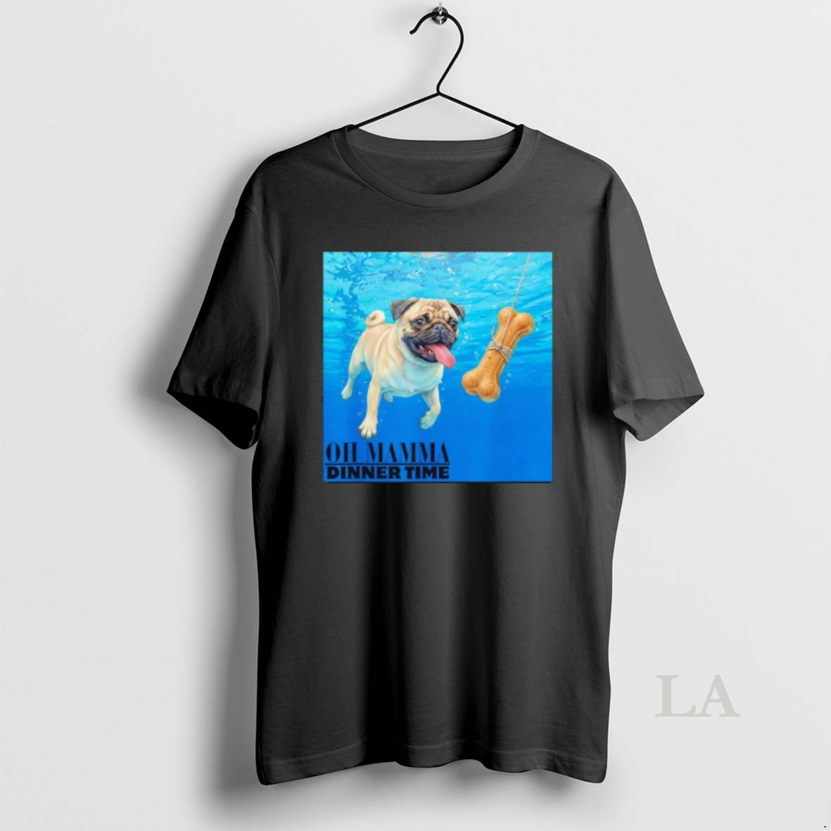 Original Pug Swimming Underwater Oh Mamma Dinner Time