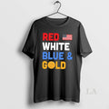 Original Red White Blue Gold Us Flag Torch Graphic
