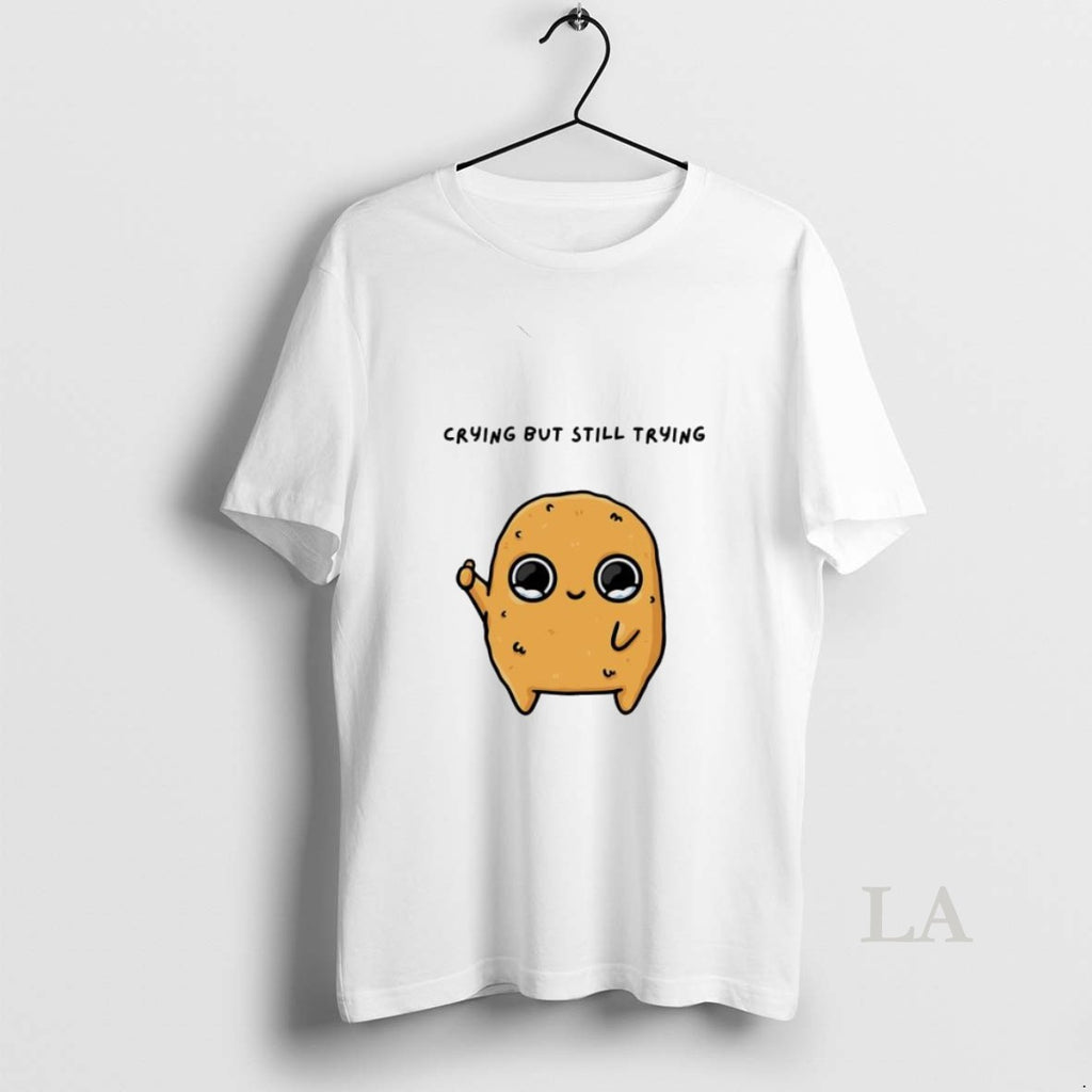 Original Sad Nuggie Crying But Trying Mascot Cartoon Womens