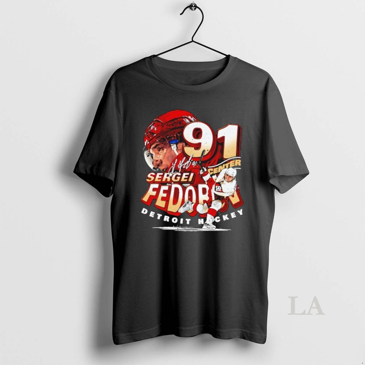Original Sergei Fedorov 91 Detroit Red Wings Hockey Player Name