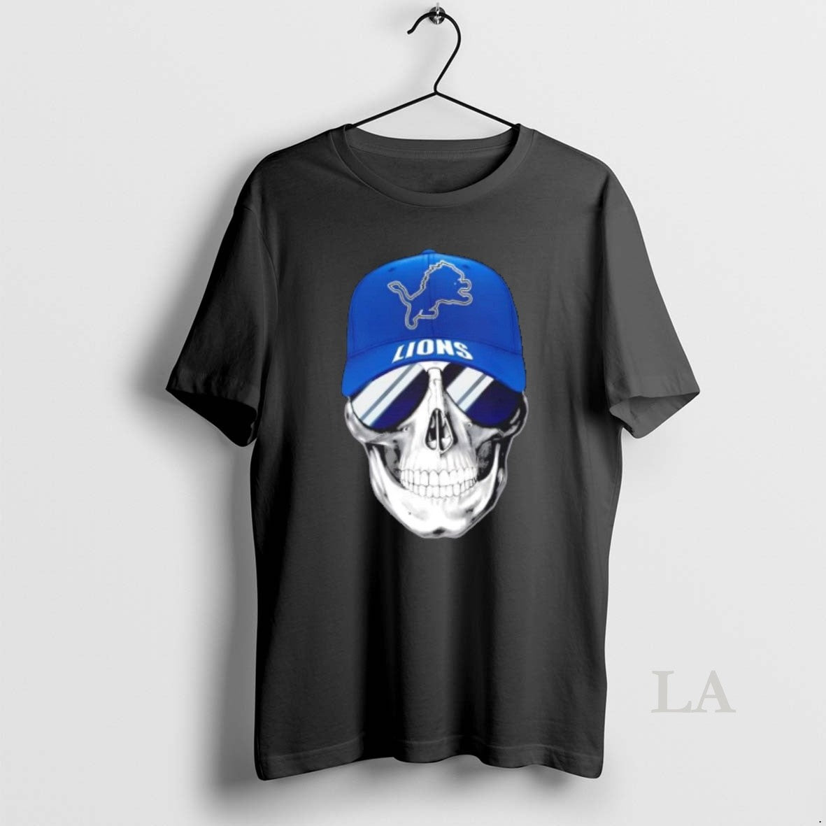 Original Skull Wearing A Cap And Smile Detroit Lions Fans
