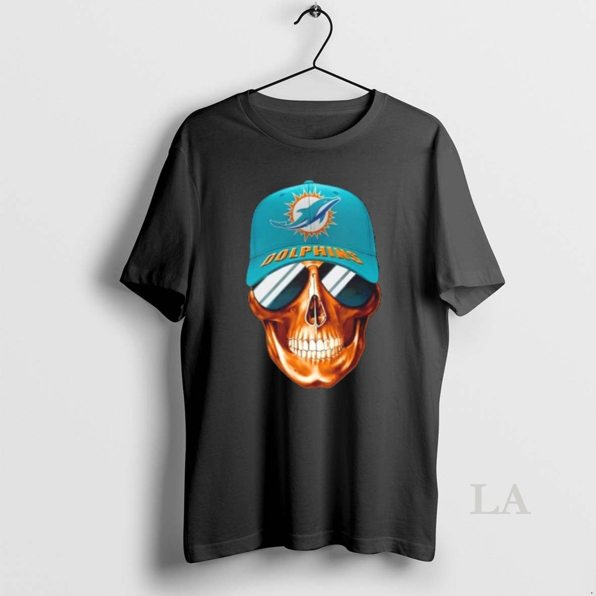 Original Skull Wearing A Cap And Smile Miami Dolphins Fans