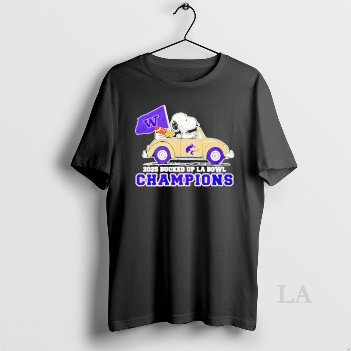 Original Snoopy Washington Huskies Bucked Up La Bowl Champions 2025 Flag Christmas