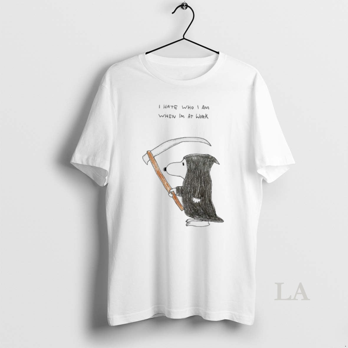 Original Snoopy Grim Reaper I Hate Who I Am When Im At Work
