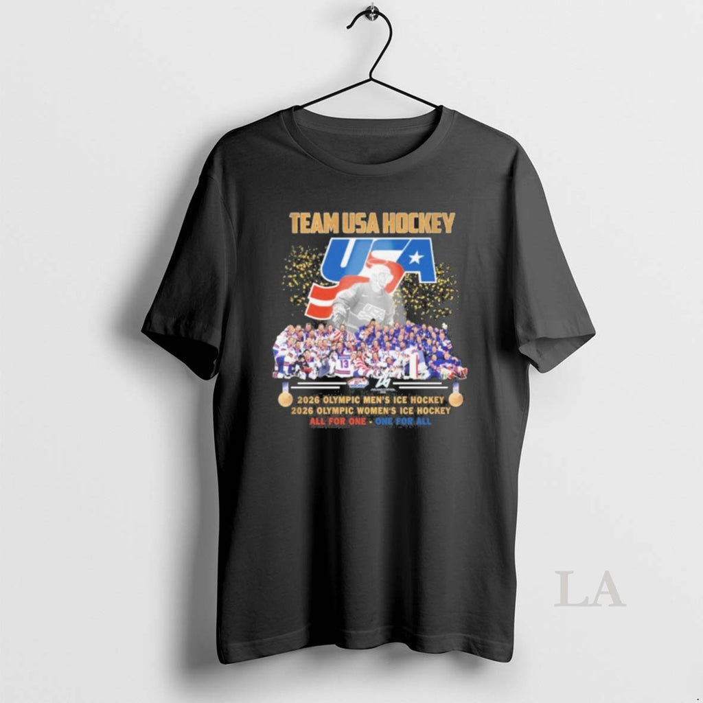 Original Team Usa Hockey Mens And Womans Champions All For One One For All