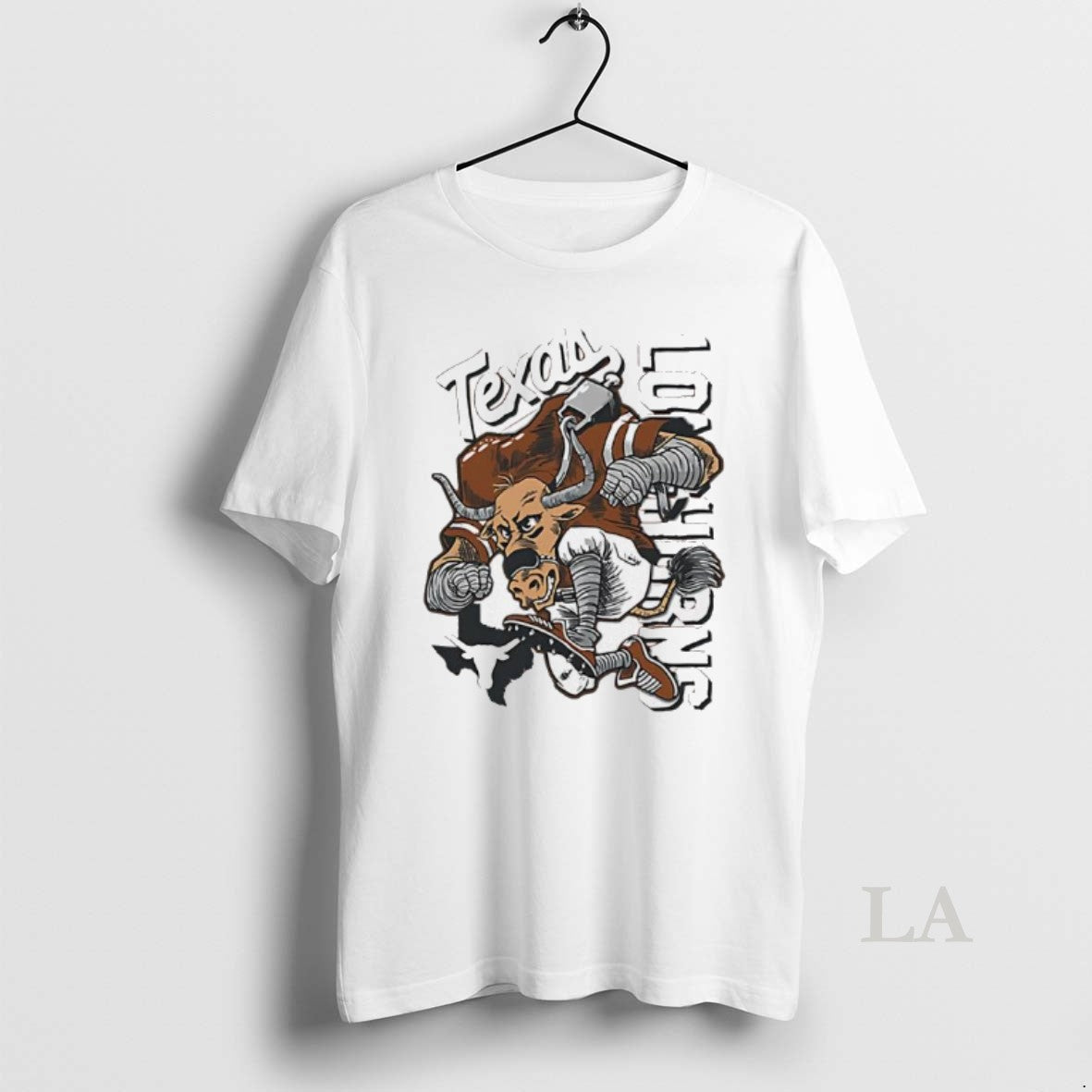 Original Texas Longhorns Nfl Bevo Running Sketched Mascot State