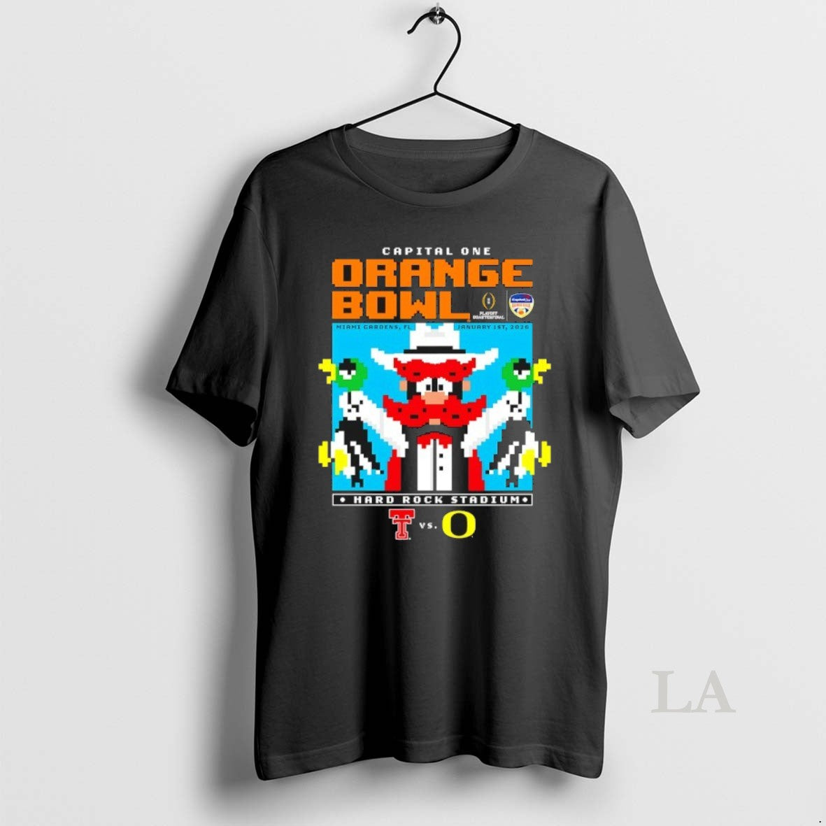 Original Texas Tech Red Raiders Capital One Orange Bowl 2026 Mascot Pixel