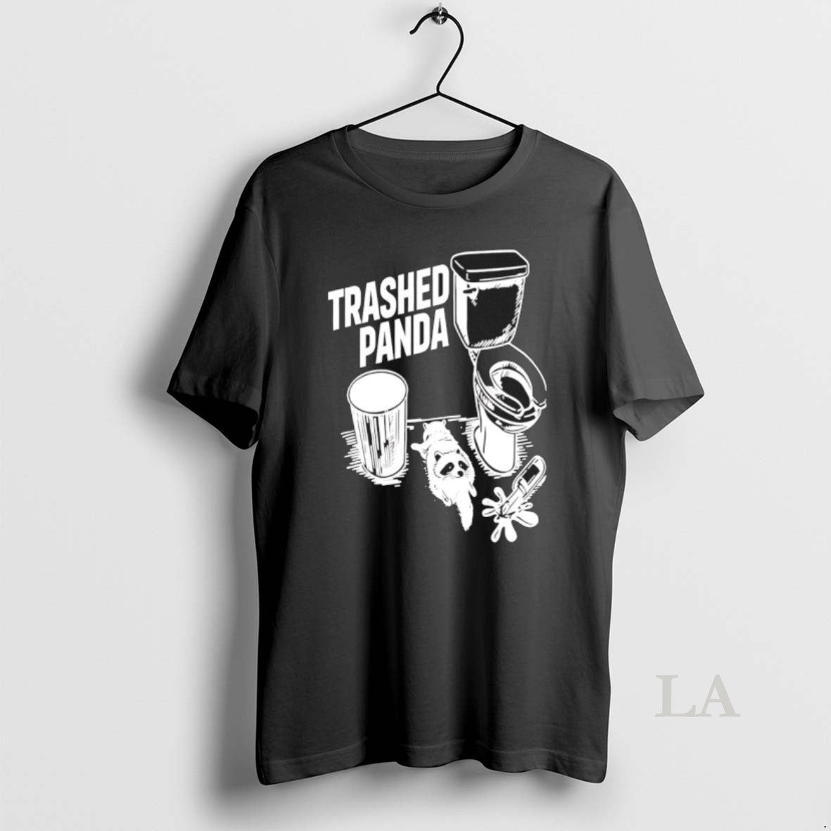 Original Trashed Panda Drunk Raccoon Next To The Toilet