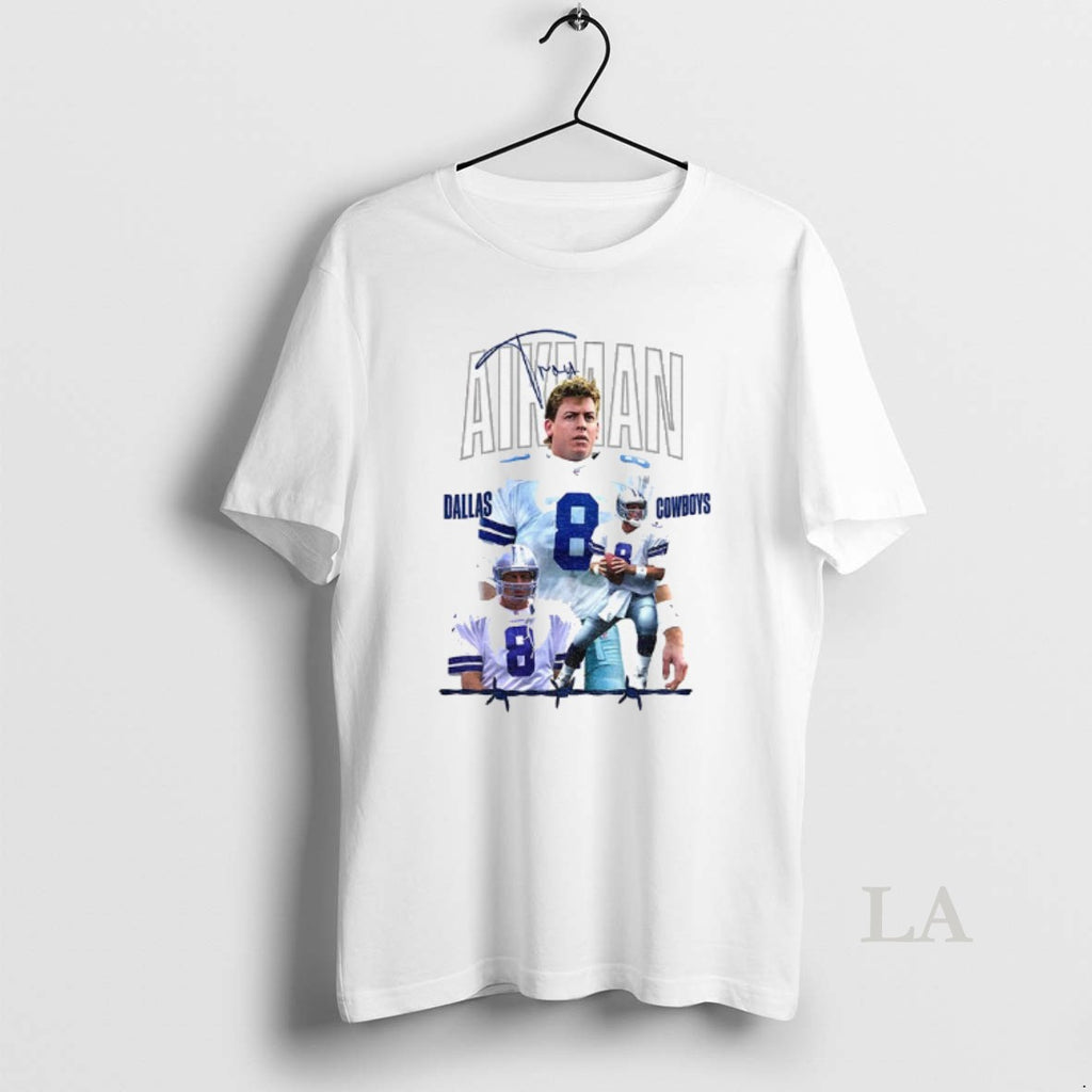 Original Troy Aikman Dallas Cowboys Football Legend Graphic Signature