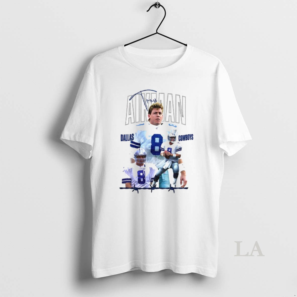 Original Troy Aikman Dallas Cowboys Football Legend Graphic Signature