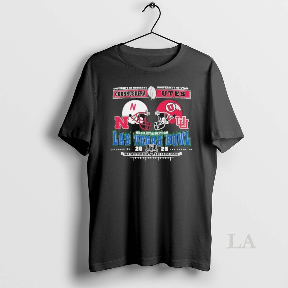 Original University Of Nebraska Vs University Of Utah 2025 Las Vegas Bowl Matchup Helmet