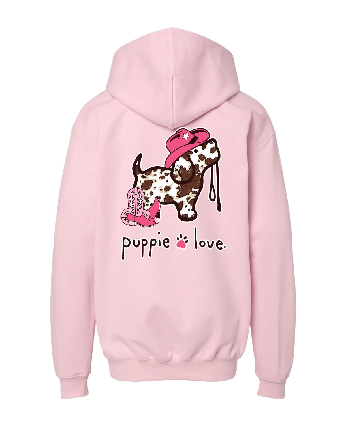COW PRINT PUP, YOUTH HOODIE