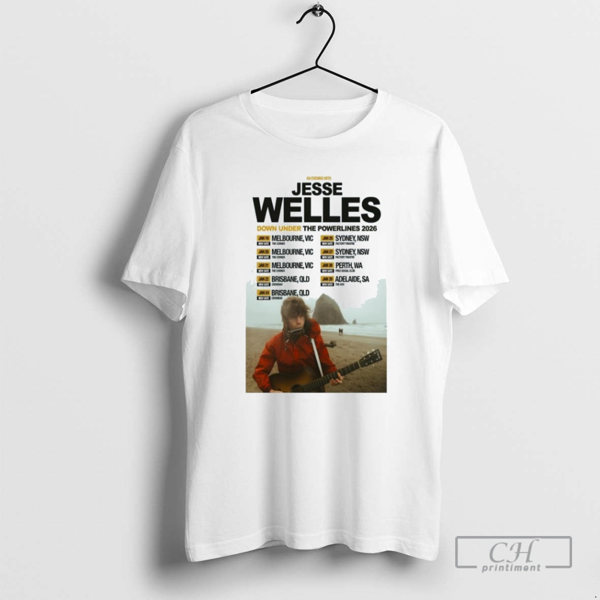 Premium Jesse Welles Down Under The Powerlines 2026 Tour Shirt Sweater