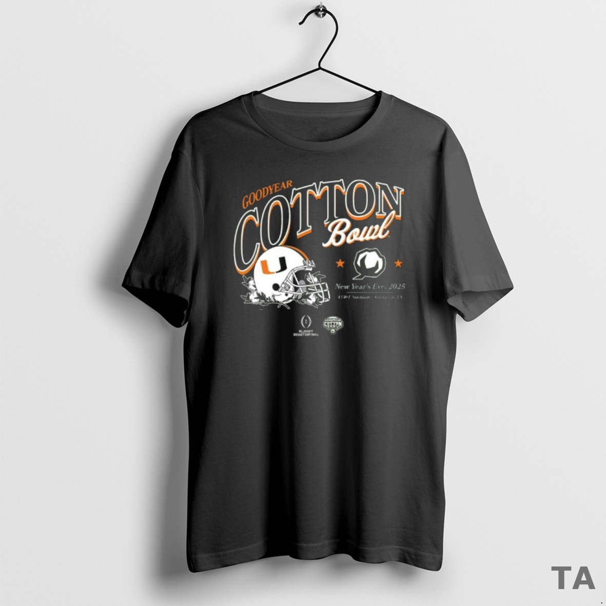 Top 2025 Cotton Bowl Miami Canes Helmet Bound T Shirt Sweater