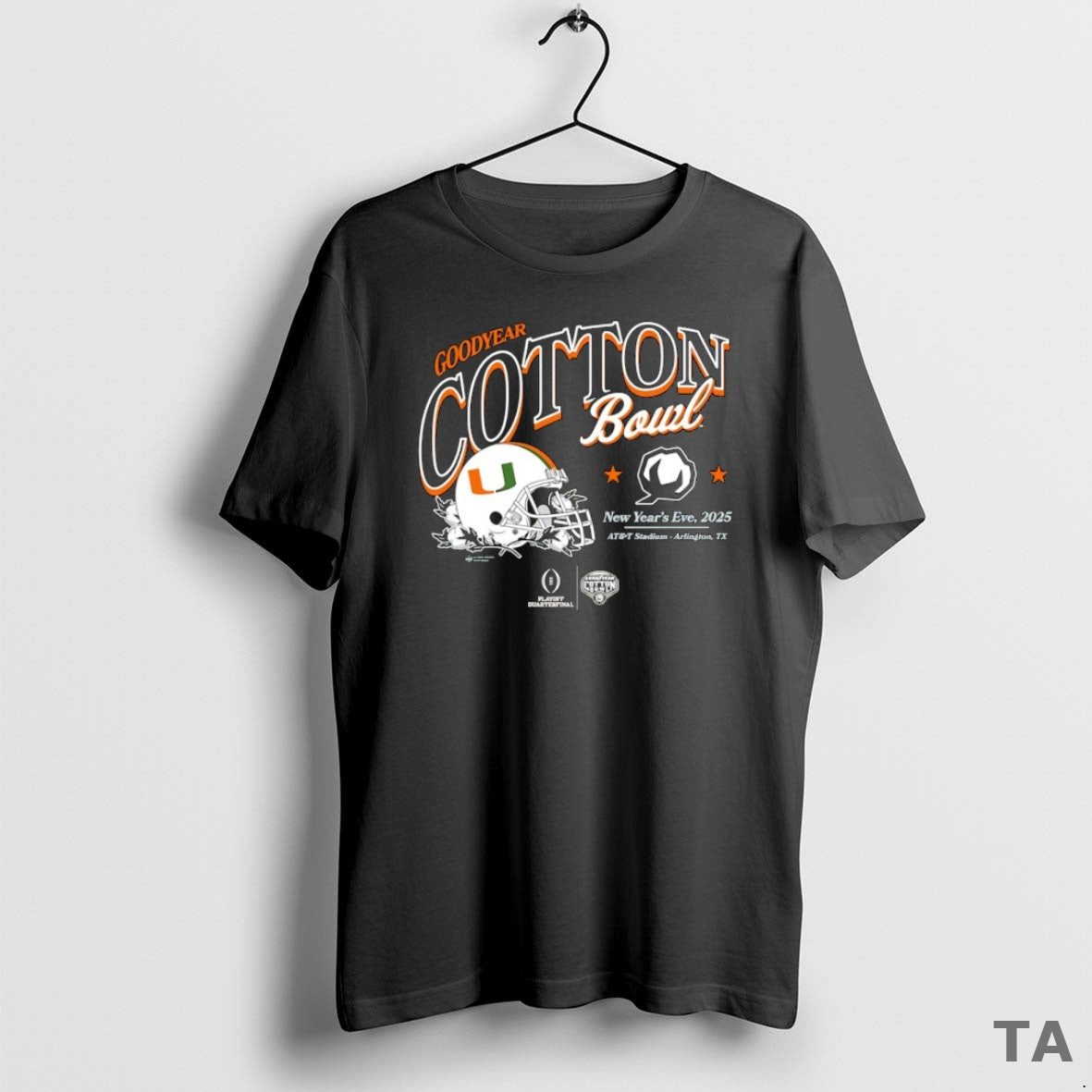 Top 2025 Goodyear Cotton Bowl Miami Hurricanes Playoff Quarterfinal Helmet T Shirt Sweater