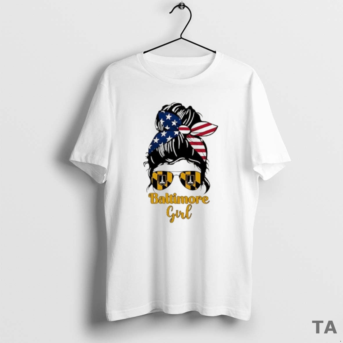 Top Baltimore Girl Messy Bun America T Shirt Sweater