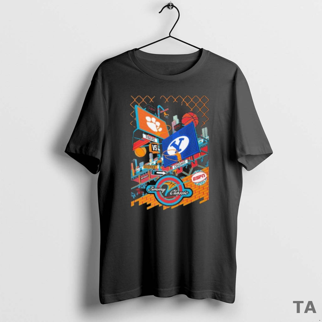 Top Clemson Vs Byu 2025 Jimmy V Classic Basketball T Shirt Sweater
