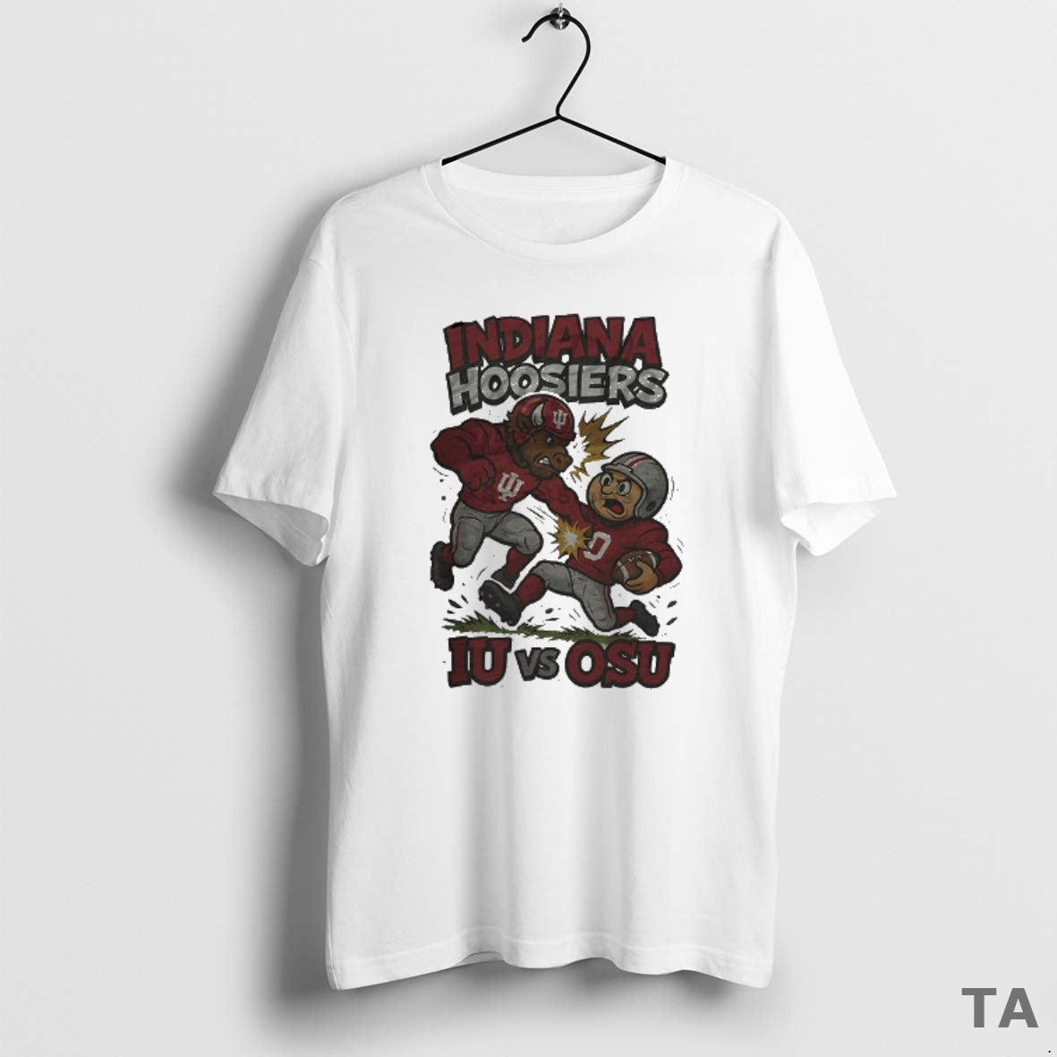 Top Indiana Hoosiers Beat Ohio State Buckeyes Ncaa Football Artwork Mascot Fight Retro